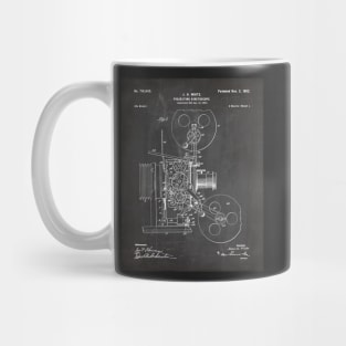 Film Camera Patent - Film Lover Cinema Student Art - Black Chalkboard Mug